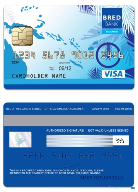 Download Solomon Islands BRED Bank visa individual card Photoshop template